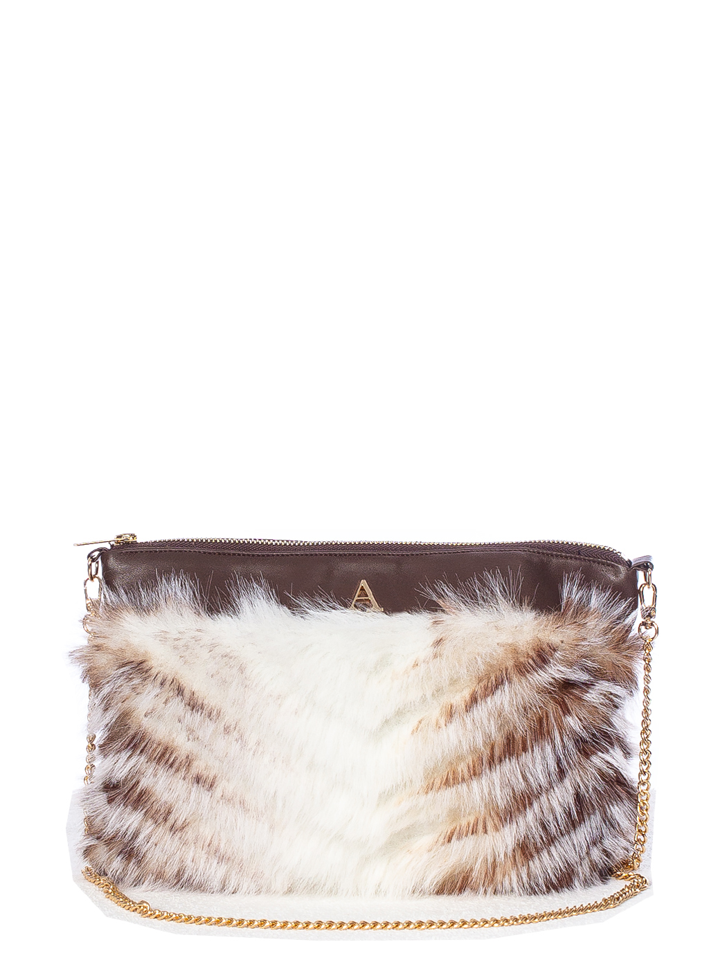 POCHETTE FAUX FUR GEOMETRICAL DESIGN,100%POLYESTER,MADE IN PRC